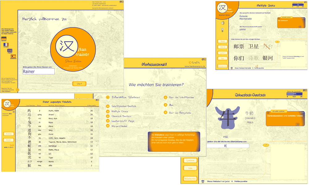 Screenshot vom Programm: Han Trainer